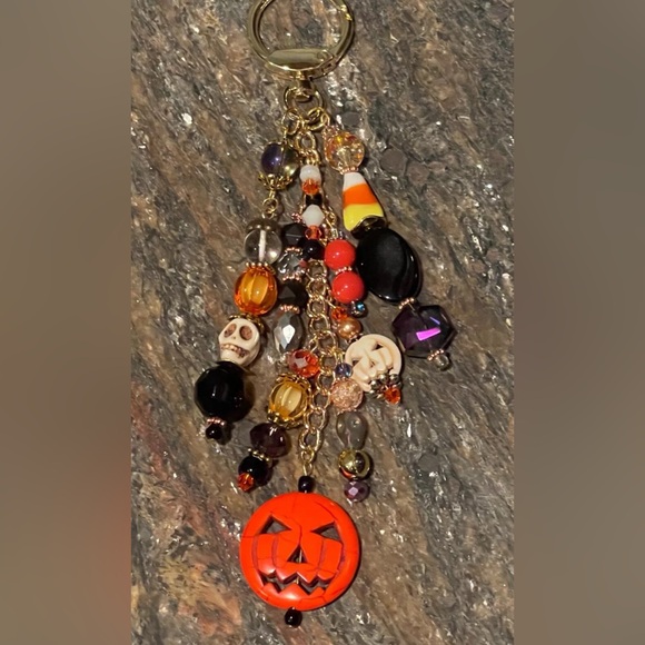 ORIGINAL Pumpkin Candy Corn Alien Skull Handbag Jewelry Halloween Bag Charm NEW - Picture 10 of 13
